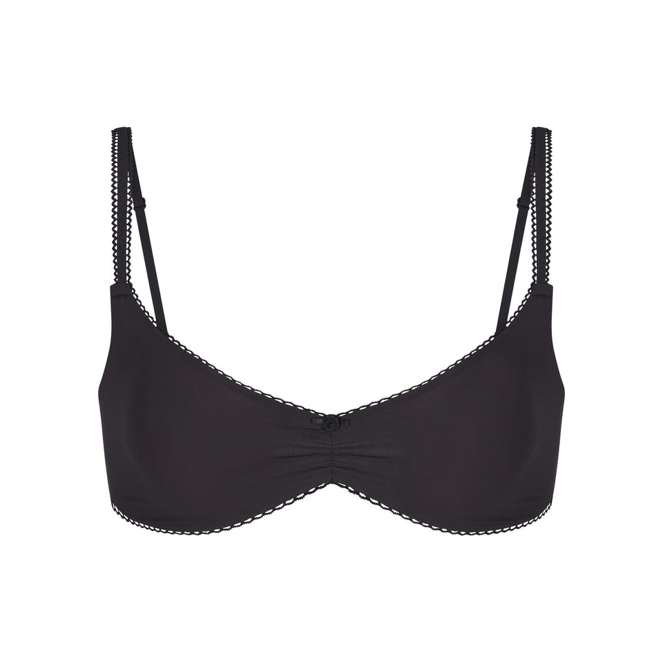 FITS EVERYBODY PICOT SKIMPY SCOOP BRALETTE | ONYX