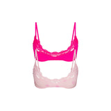 FITS EVERYBODY LACE SCOOP BRALETTE 2-PACK | FLAMINGO AND HEART BREAKER