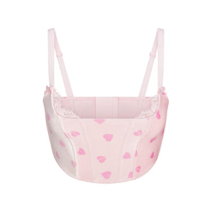 VELVET LACE CROPPED CORSET | CHERRY BLOSSOM HEART BREAKER
