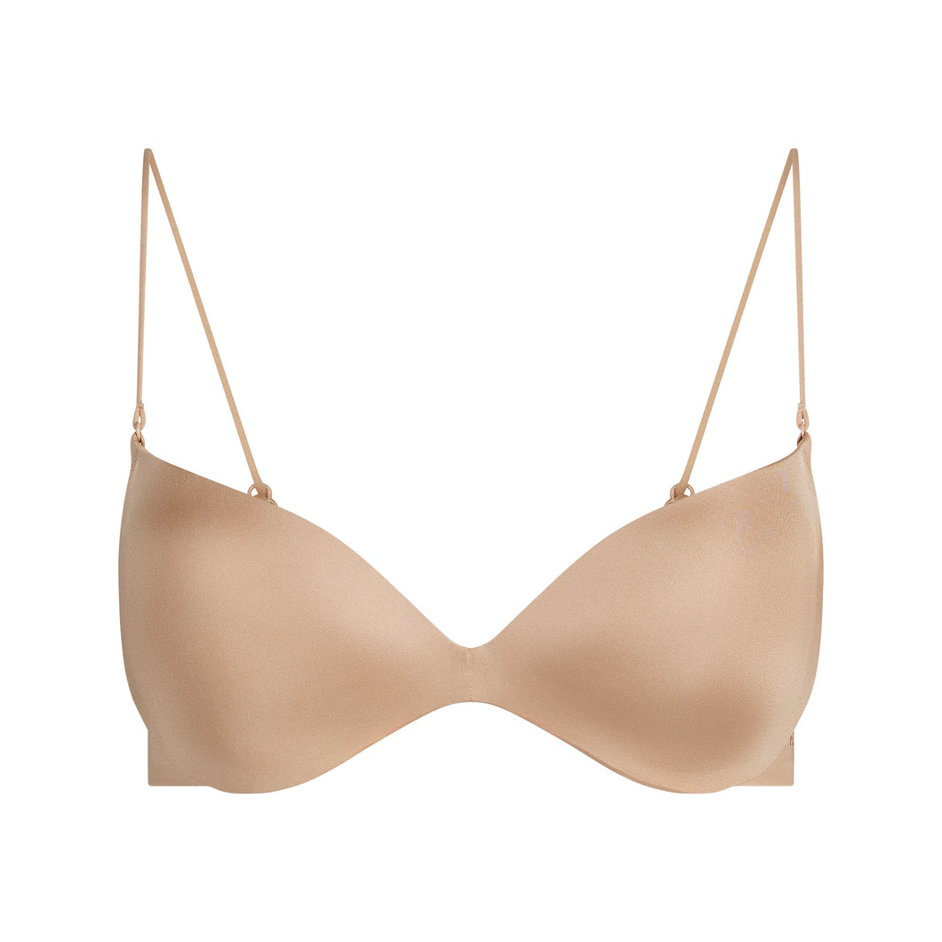 WIRELESS FORM MICRO STRAP PLUNGE BRA | CLAY