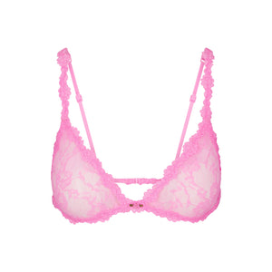 STRETCH LACE TRIANGLE BRALETTE | SUGAR PINK