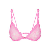 STRETCH LACE TRIANGLE BRALETTE | SUGAR PINK