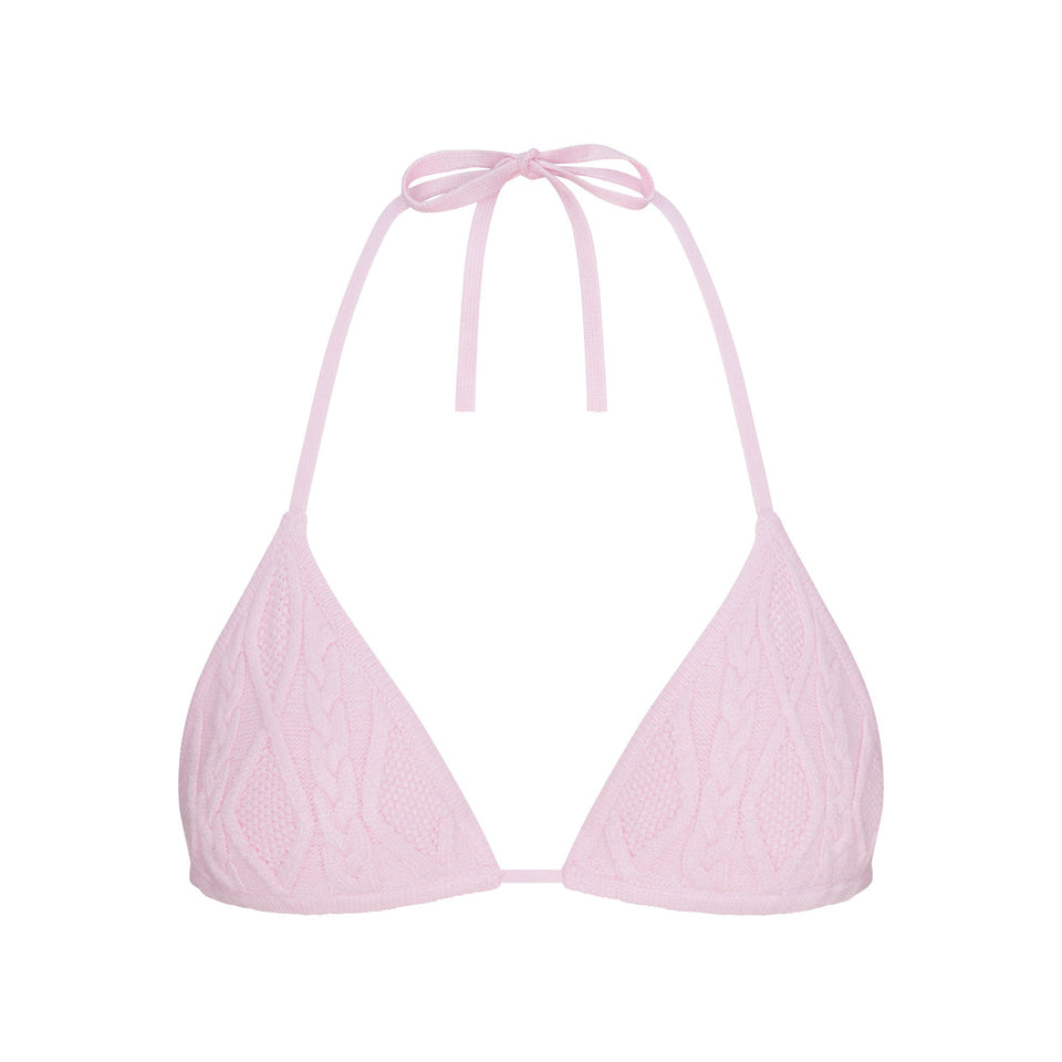 SWEATER KNIT TRIANGLE BRALETTE | BABY PINK
