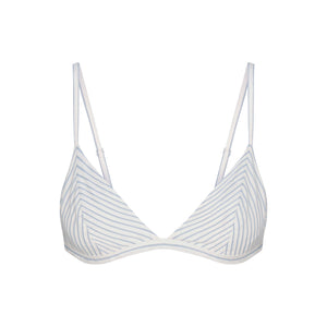 COTTON POPLIN TRIANGLE BRALETTE | ZEN BLUE STRIPE