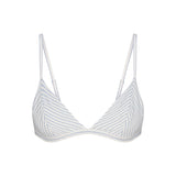 COTTON POPLIN TRIANGLE BRALETTE | ZEN BLUE STRIPE