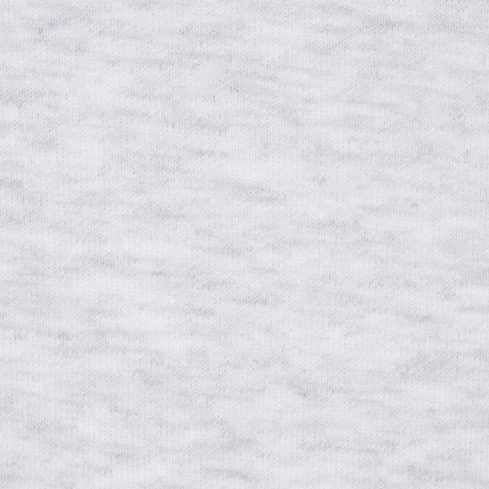 COTTON FLEECE CROPPED HALF ZIP PULLOVER | LIGHT HEATHER GREY
