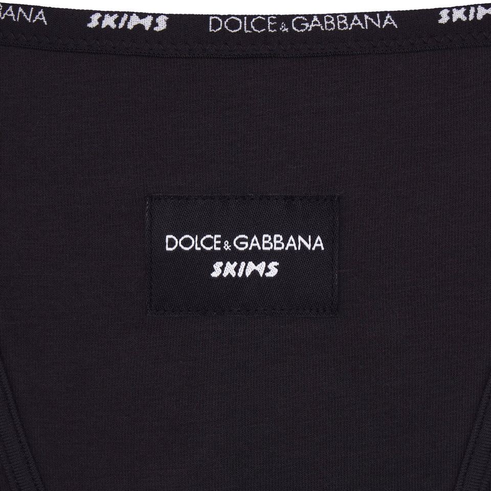 DOLCE&GABBANA X SKIMS COTTON JERSEY BOXER | ONYX
