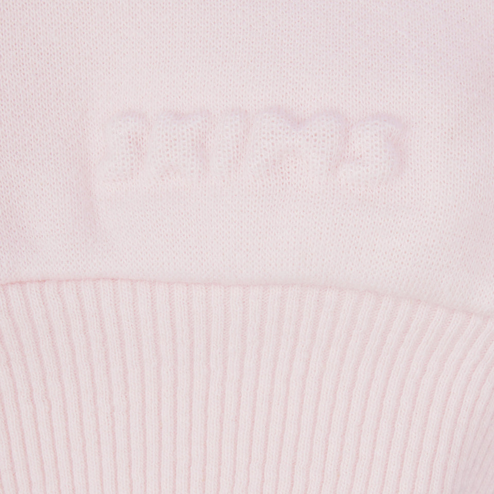 COTTON FLEECE SHRUNKEN HOODIE | BARELY PINK