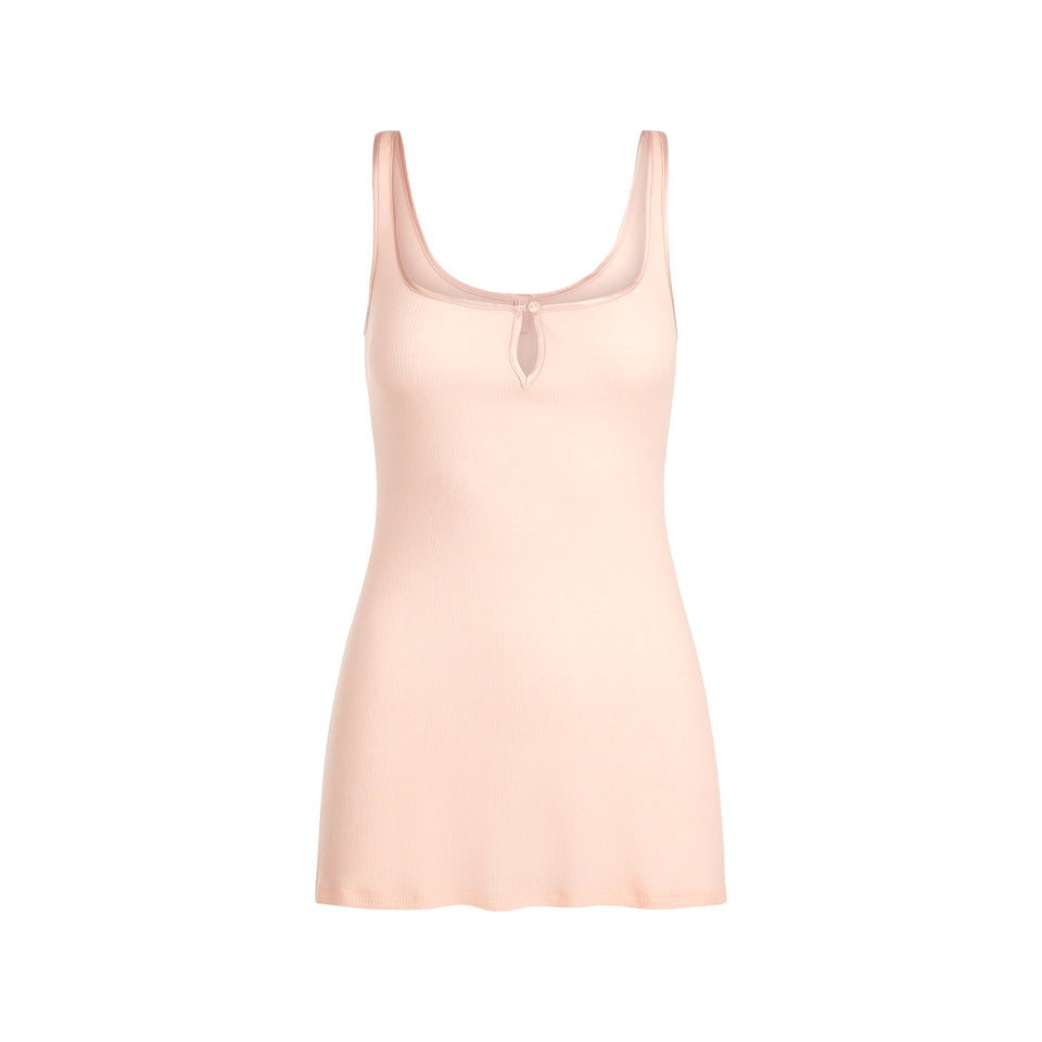 SHEER RIB MINI SLIP DRESS | VILLA