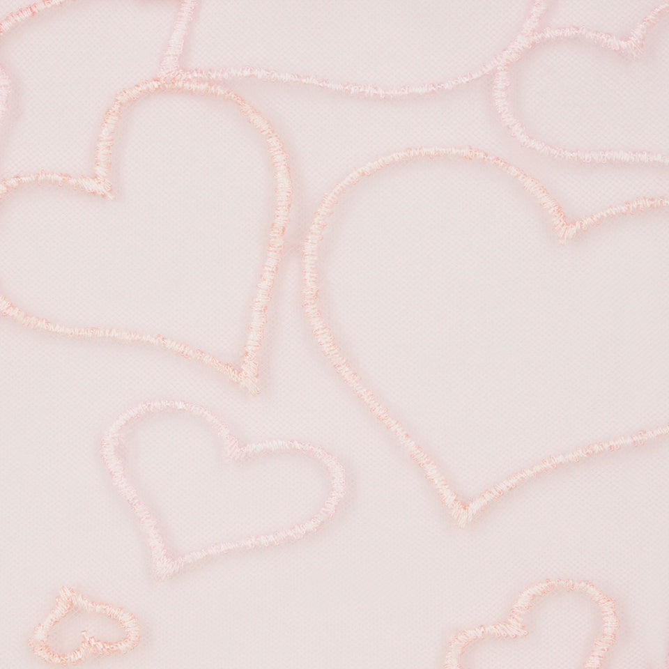 EMBROIDERED TULLE CROPPED CORSET | BUBBLE GUM