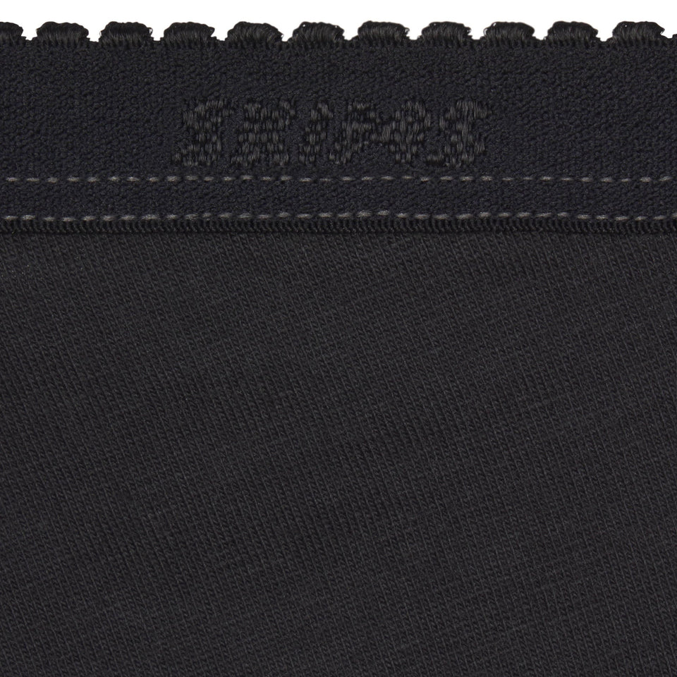 LIGHTWEIGHT COTTON LOGO PICOT HIPSTER | SOOT