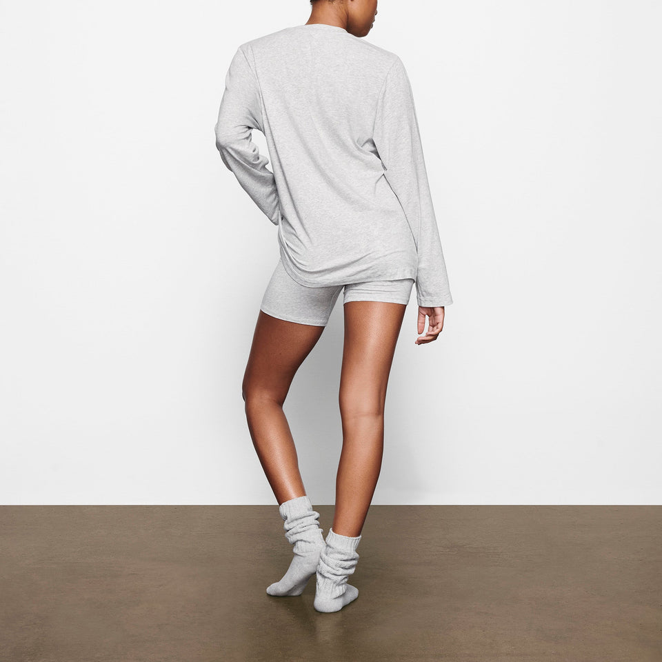 BOYFRIEND LONG SLEEVE T-SHIRT | LIGHT HEATHER GREY