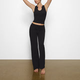 COTTON JERSEY STRAIGHT LEG PANT | SOOT