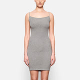SOFT LOUNGE SLIP DRESS | HEATHER GREY