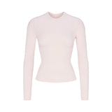 COTTON JERSEY LONG SLEEVE T-SHIRT | BARELY PINK