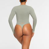 COTTON JERSEY LONG SLEEVE T-SHIRT | MINERAL