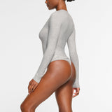 COTTON JERSEY LONG SLEEVE T-SHIRT | LIGHT HEATHER GREY