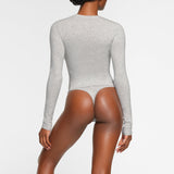 COTTON JERSEY LONG SLEEVE T-SHIRT | LIGHT HEATHER GREY