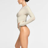 COTTON JERSEY LONG SLEEVE T-SHIRT | BONE