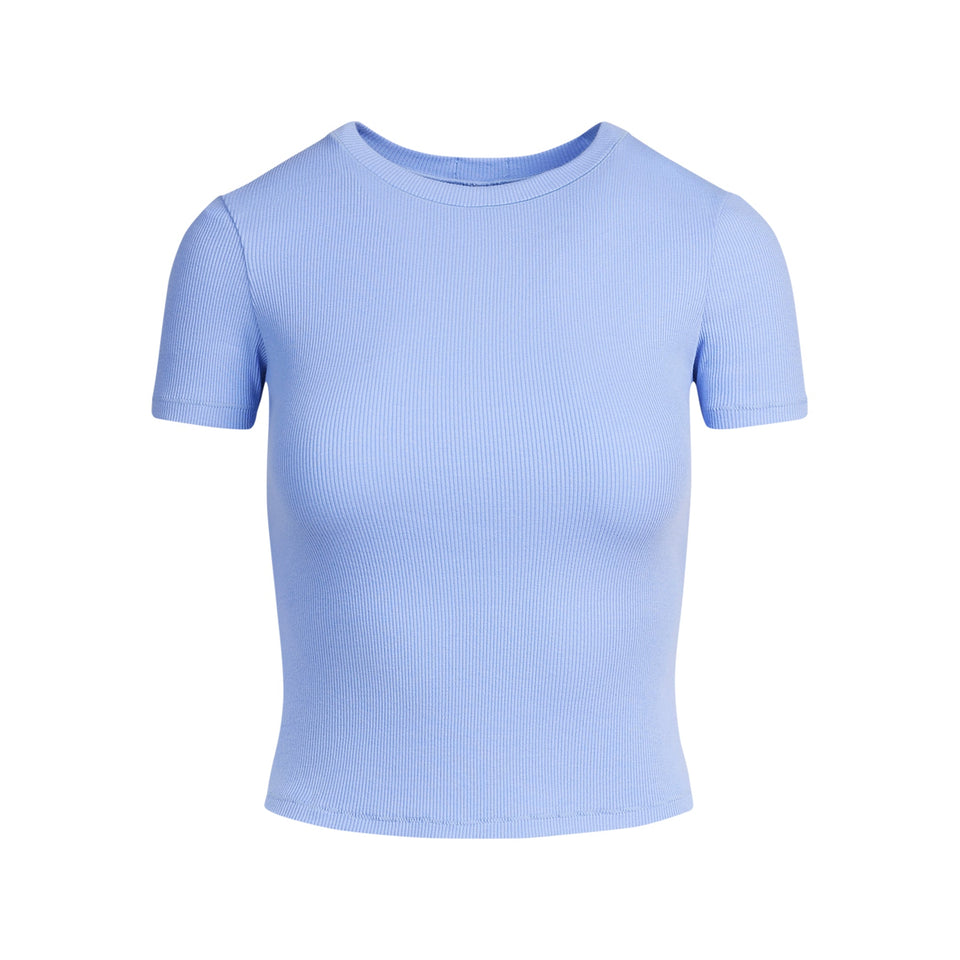 COTTON RIB T-SHIRT | BLUE VIOLET