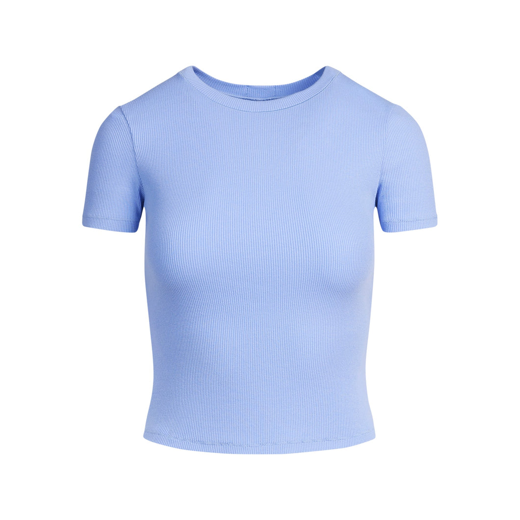 COTTON RIB T-SHIRT | BLUE VIOLET