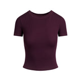 COTTON RIB T-SHIRT | CURRANT
