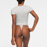 COTTON RIB T-SHIRT | LIGHT HEATHER GREY