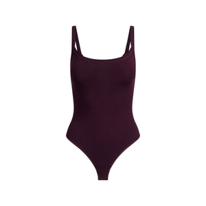 COTTON JERSEY SCOOP NECK BODYSUIT | CURRANT