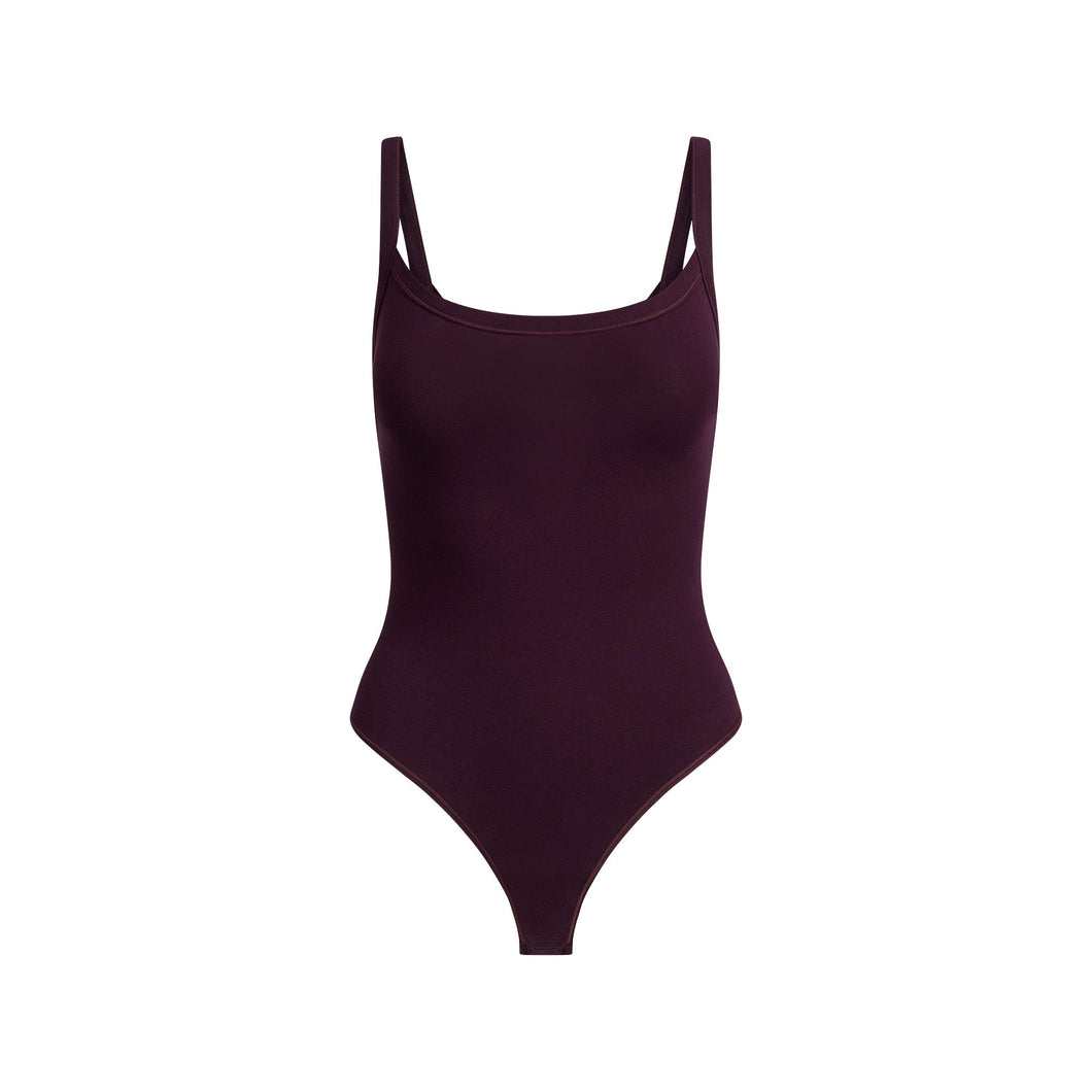 COTTON JERSEY SCOOP NECK BODYSUIT | CURRANT