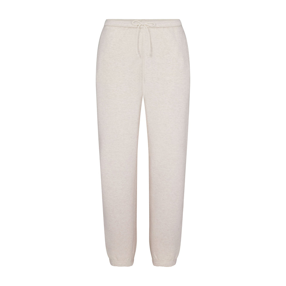COTTON FLEECE JOGGER | HEATHER OATMEAL