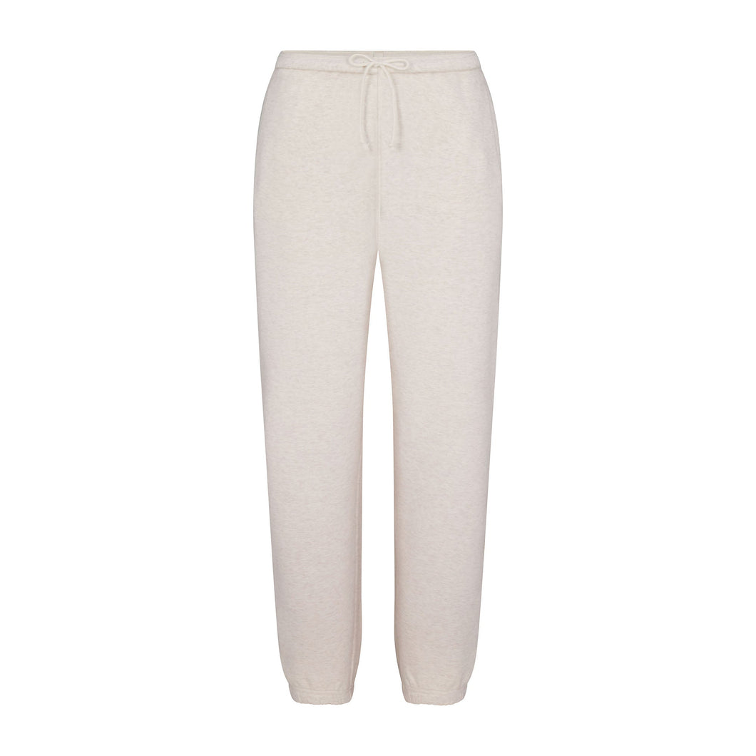 COTTON FLEECE JOGGER | HEATHER OATMEAL