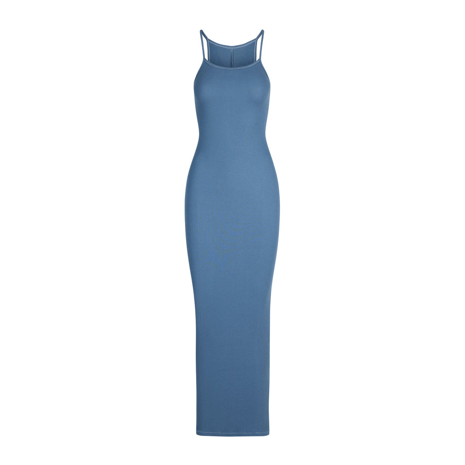 COTTON RIB LONG CAMI DRESS | HARBOR