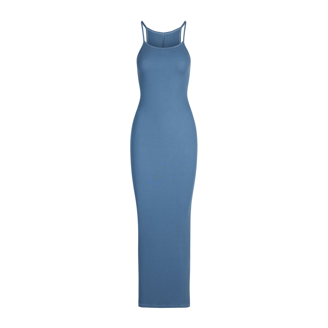 COTTON RIB LONG CAMI DRESS | HARBOR
