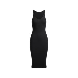 COTTON RIB TANK MIDI DRESS | SOOT