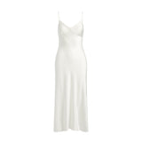 SILK CAMI V NECK LONG SLIP | IVORY