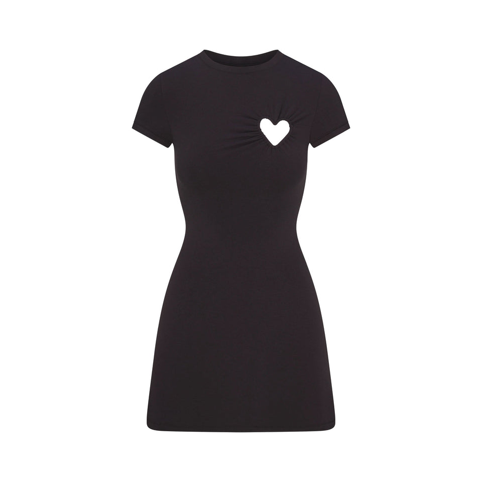 COTTON JERSEY HEART MINI DRESS | SOOT