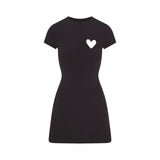 COTTON JERSEY HEART MINI DRESS | SOOT