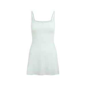 DROP NEEDLE POINTELLE CAMI MINI DRESS | FROST