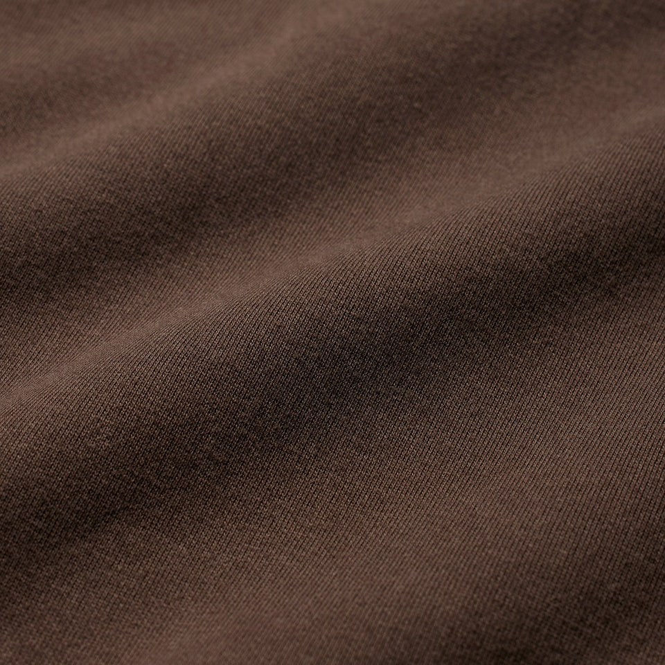 COTTON FLEECE OVERSIZED DOUBLE WAISTBAND PANT | DARK SEPIA