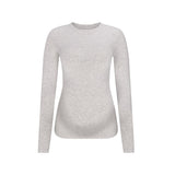 COTTON JERSEY MATERNITY LONG SLEEVE T-SHIRT | LIGHT HEATHER GREY