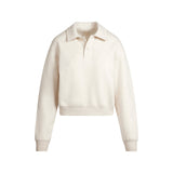 COTTON FLEECE POLO SWEATSHIRT | OATMEAL HEATHER
