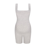 COTTON JERSEY MATERNITY ONESIE | LIGHT HEATHER GREY