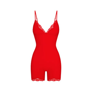 FITS EVERYBODY LACE TRIANGLE ONESIE | CAYENNE