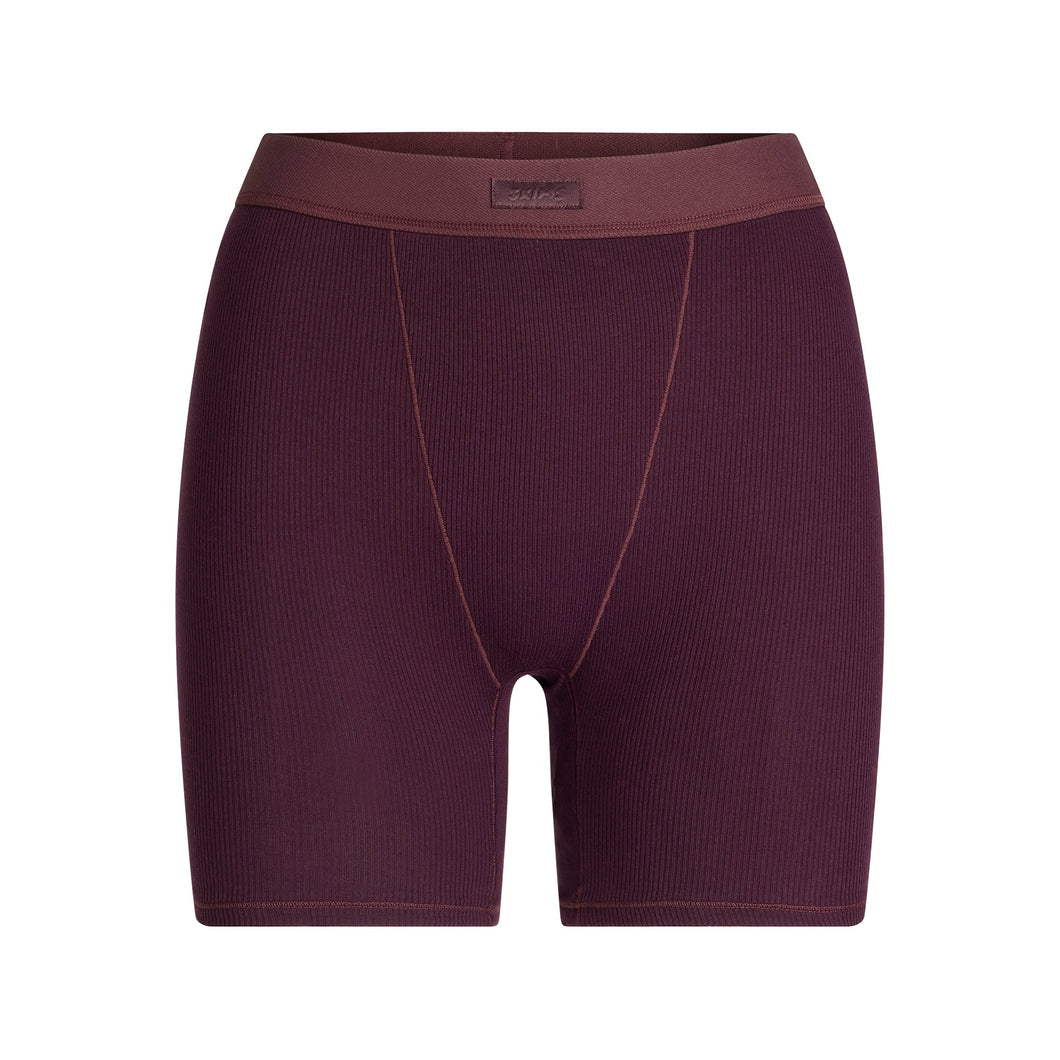 COTTON RIB BOXER | CURRANT