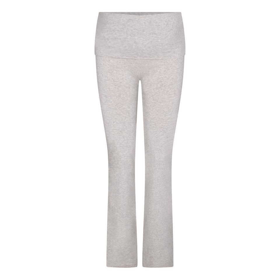 COTTON JERSEY MATERNITY FOLDOVER PANT | LIGHT HEATHER GREY