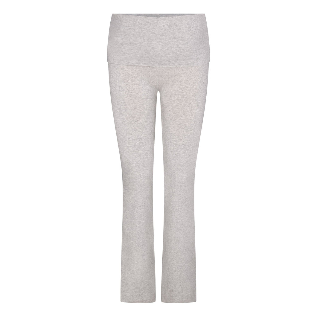 COTTON JERSEY MATERNITY FOLDOVER PANT | LIGHT HEATHER GREY