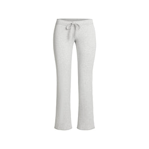 COTTON JERSEY LOW RISE CROP PANT | LIGHT HEATHER GREY