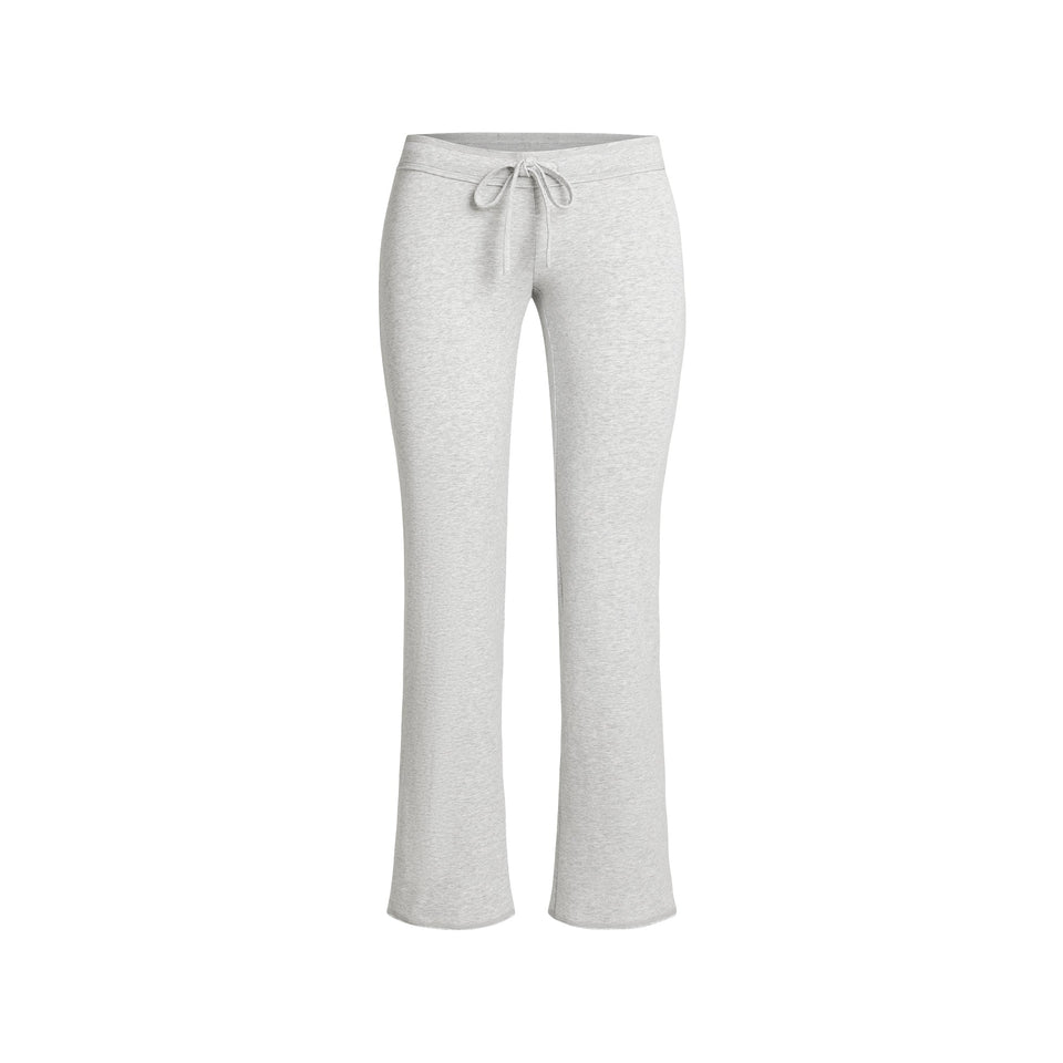 COTTON JERSEY LOW RISE CROP PANT | LIGHT HEATHER GREY