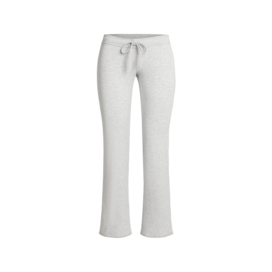 COTTON JERSEY LOW RISE CROP PANT | LIGHT HEATHER GREY