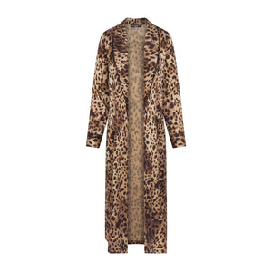 DOLCE&GABBANA X SKIMS SILK LONG ROBE | LEOPARD